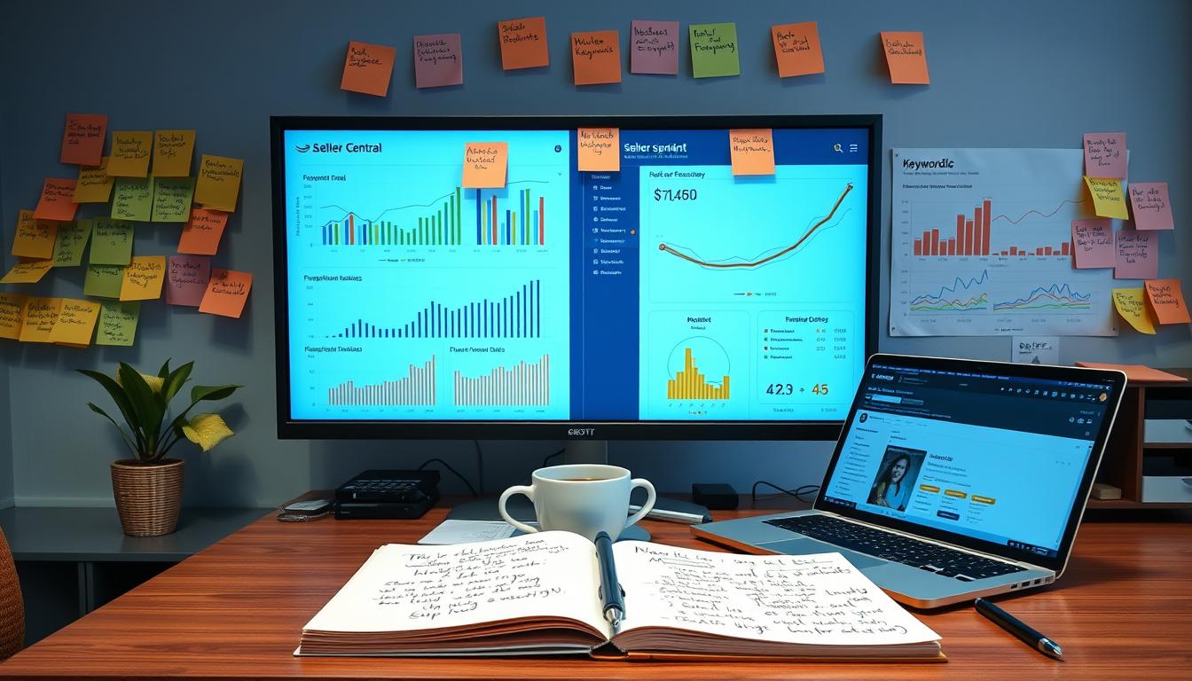 Amazon store analytics on a monitor